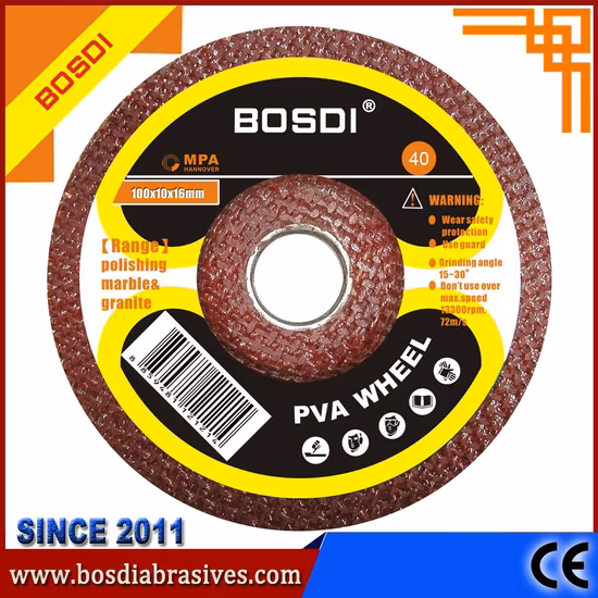 100X10X16mm T27 PVA 스폰지 연마 휠/디스크/디스크, 그라인딩 휠, 유리/석재/대리석/화강암용